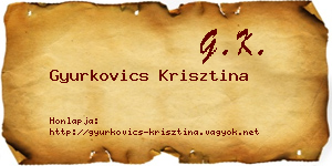 Gyurkovics Krisztina névjegykártya